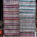 Navajo Style Teal Purple Striped Turkish Kilim Medium Size 143x234cm