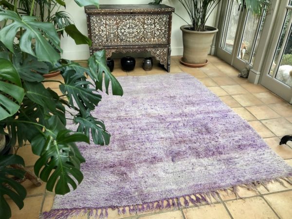 plain purple square vintage Moroccan rug square size 200x200