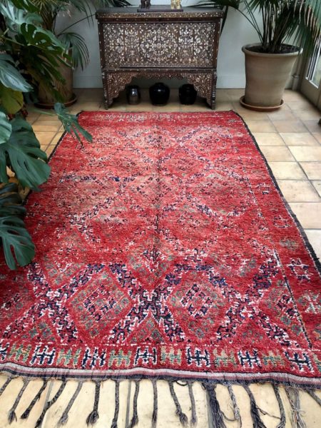 Red Navy Teal Moroccan Zaiane Berber Area Rug 183x320cm