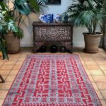 Turkish Kilim Midcentury Vintage Purple red Large Area Kilim rug Flatweave 158x291cm