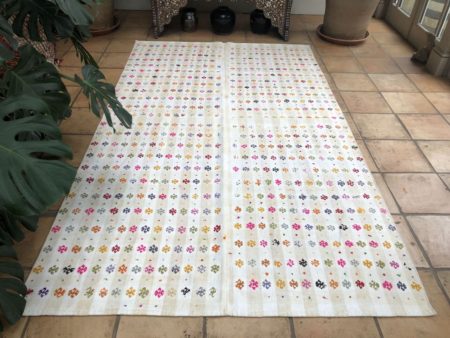 Turkish Kilim Midcentury Flat-weave Floral 156x265cm