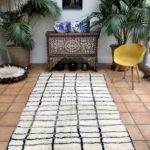 Vintage from the 1960s Material Wool Dimensions Length: 270 Centimetres; Width: 158 Centimetres Description Beautiful Antique Azilal Rug Handwoven Moroccan Berber Rug In Grey Balck Checkerboard Design Super Wool Quality Pile Rug Large Size 158x270cm