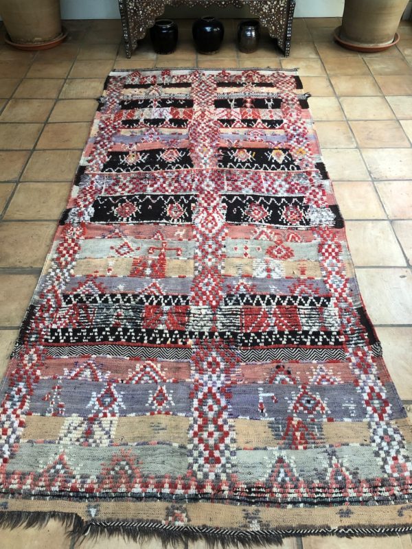 Antique Moroccan Kilim Rug Glaoua Mixed Pile And Flatweave Large Colourful Kilim Area Rug Size 140x295cm