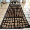 Turkish Carpet Tulu Runner Large runner Hallway landing runner brown maroon squares design earth colours large 100x300cm