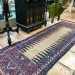 Baluch Kilim Runner Handwoven Flat Weave In Earth Colours of Brown With ZigZag Design Narrow Runner Size 70x215cm 3x7Feet