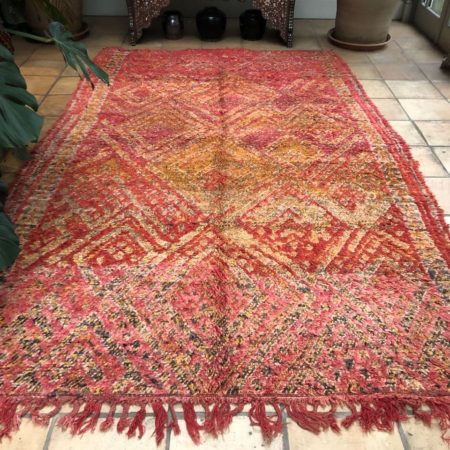 Pink Moroccan Zaiane Berber Rug Midcentury Large 185x305cm