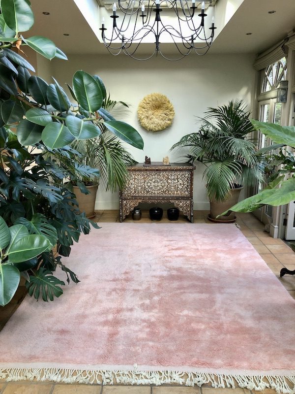 pink handwoven rug large area rug in plain pink pile