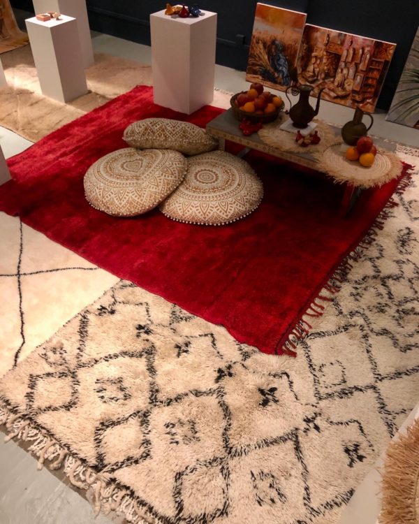 red large moroccan berber rug pile rug handwoven large area rug