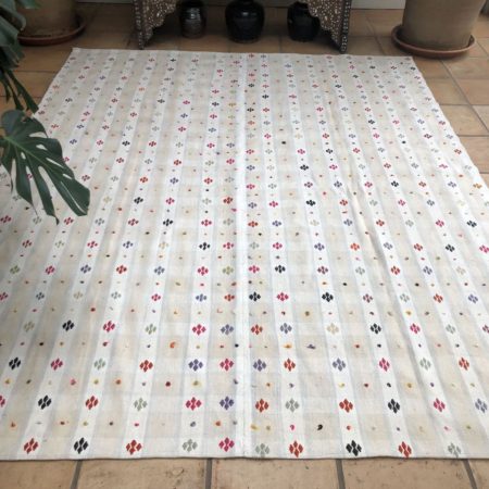 Floral Turkish Kilim Midcentury Flat-weave 200x252cm