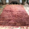 Plain Coral Pink Moroccan Berber Rug Mrirt 185x285cm