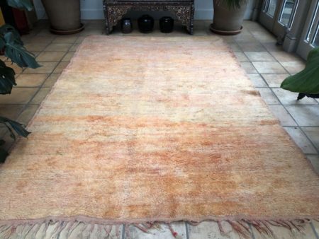 Plain Orange Moroccan Berber Rug Mrirt 190x290cm