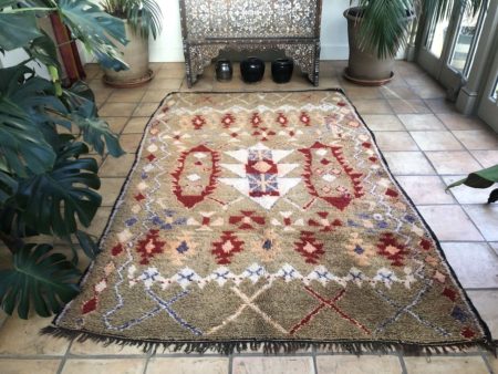 Midcentury Moroccan Berber Rug Green Boujaad 160x260cm