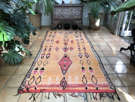 Midcentury Moroccan Berber Rug Orange Large Area 150x320cm