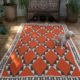 Orange Berber Rug Vintage Handwoven Moroccan Carpet 155x170cm