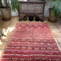 red moroccan berber kilim medium size area rug vintage handwoven kilim weave