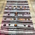 Vintage Moroccan Kilim Rug Brown Striped 122x235cm