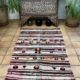 Vintage Moroccan Kilim Rug Brown Striped 122x235cm