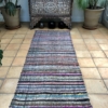 Striped Runner Grey Black Nomadic Handwoven Turkish Runner 104x274