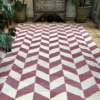 bespoke pink cream kilim rug turkish handwoven rug
