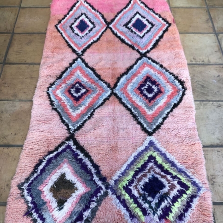 Small Pink Moroccan Berber Runner 100x190cm