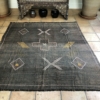 black brown cactus silk moroccan kilim