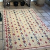 yellow antique midcentury Moroccan berber rug