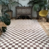 check design brown cream handwoven rug bespoke sizes