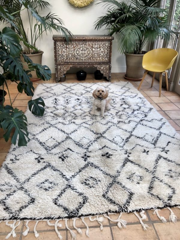 Grey Geometric Design Beni Ouarain Carpet Large