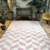soft pink herringbone kilim rug 200x300cm