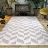 soft pink herringbone striped design large are rug kilim handwoven 200x300cm