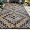 Large Turkish Kilim Rug Gently Faded Vintage Flatweave 210x330cm