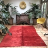 Red Moroccan Berber Rug Plain Large Area Rug Short Pile 275x190cm