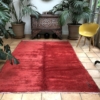 Red Moroccan Berber Rug Plain Large Area Rug Short Pile 275x190cm