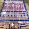 Azilal Moroccan Berber rug Vintage Pink Cobalt Blue size 135x210cm