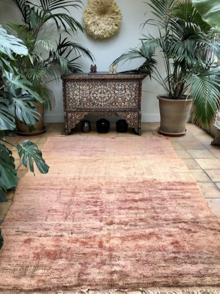 Plain Terracotta Handwoven Berber Rug 185x280cm