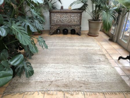 Olive Gray Moroccan Berber rug handwoven large area 200x300