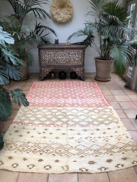 Pink Yellow Geometric Moroccan Berber rug