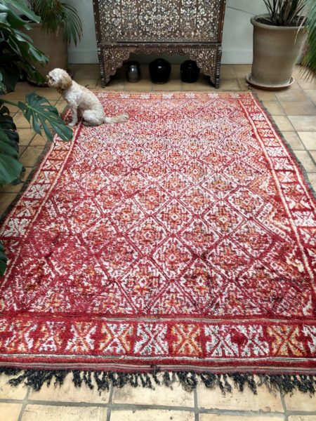 Zaiane Berber Rug Red White Geometric Design Large 190x300