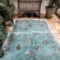 light blue contemporary sky blue berber rug hand knotted new mediums size