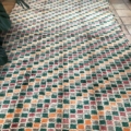 Checkerboard Green Midcentury Moroccan Rug 205x322cm