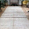 Vintage Moroccan Berber Rug Looped Pile Brown Stripes 180x370cm