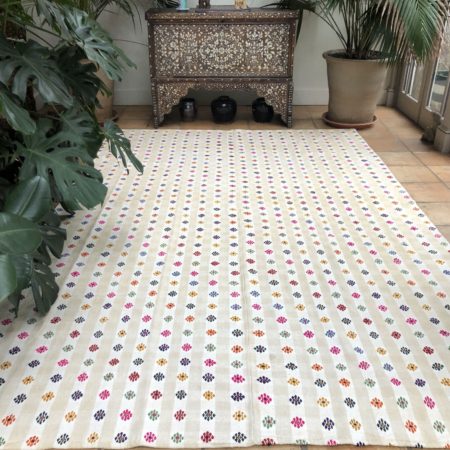 adana kilim robert kime style midcentury kilim rug curtain colourful floral pattern 220x330cm