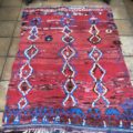 Moroccan Boucherouite Rag Rug Red Blue 122x175cm