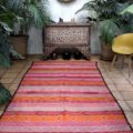 Pink Striped Handwoven Kilim Rug 160x325cm