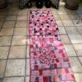 Narrow Runner Pink Check Design Moroccan Berber Rug 74x250cm