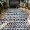 Purple Teal Moroccan Berber Rug Handwoven Vintage Carpet 170x305cm