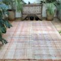 peach Turkish kilim rug cotton striped large area rug flatweave 228x280cm
