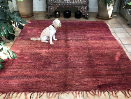 plain pink moroccan berber rug midcentury handwoven carpet magenta pink large area rug 220x295cm