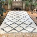 Vintage Moroccan Marmoucha carpet large area rug wool diamond design 200x300cm