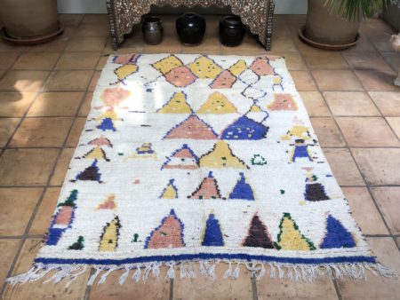 azilal berber rug handmade colourful design low pile Moroccan Berber rug